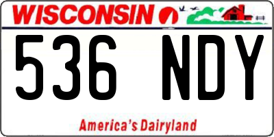 WI license plate 536NDY