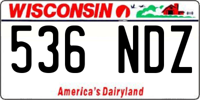 WI license plate 536NDZ