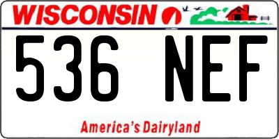 WI license plate 536NEF