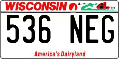 WI license plate 536NEG