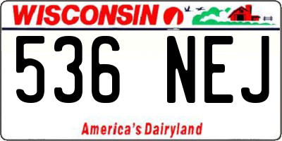 WI license plate 536NEJ
