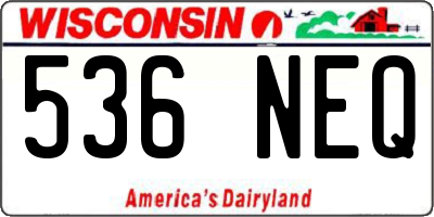WI license plate 536NEQ