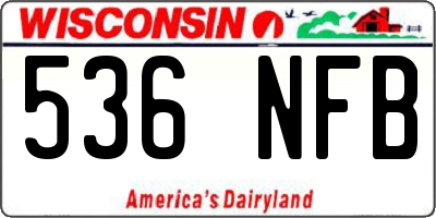 WI license plate 536NFB