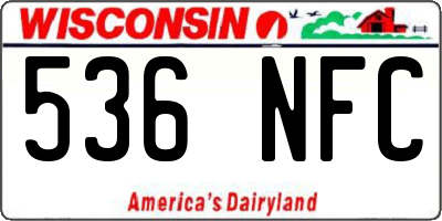 WI license plate 536NFC