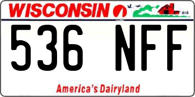WI license plate 536NFF