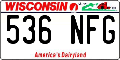 WI license plate 536NFG