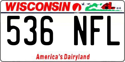 WI license plate 536NFL