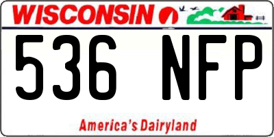 WI license plate 536NFP
