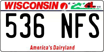 WI license plate 536NFS