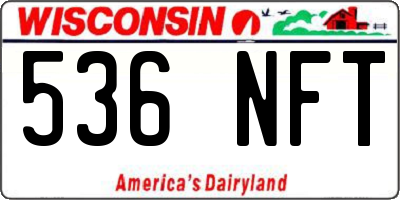 WI license plate 536NFT
