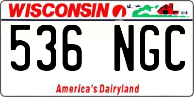 WI license plate 536NGC