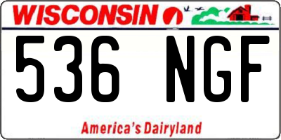 WI license plate 536NGF