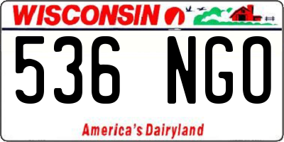 WI license plate 536NGO