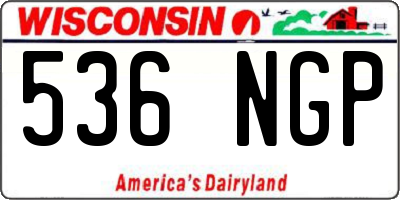 WI license plate 536NGP