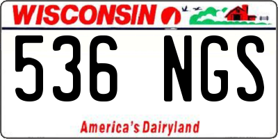 WI license plate 536NGS