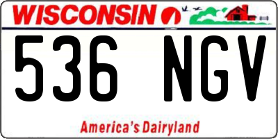 WI license plate 536NGV