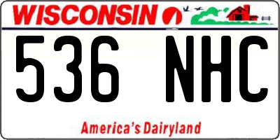 WI license plate 536NHC