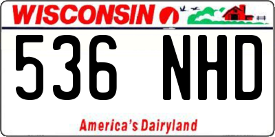 WI license plate 536NHD