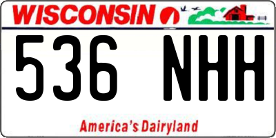 WI license plate 536NHH