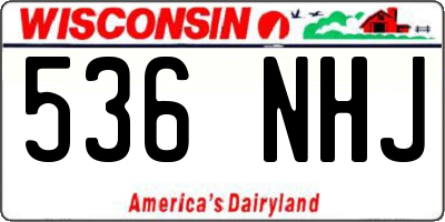 WI license plate 536NHJ