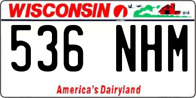 WI license plate 536NHM