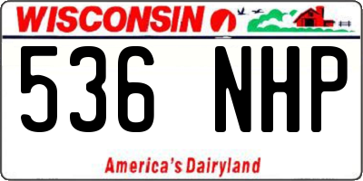 WI license plate 536NHP