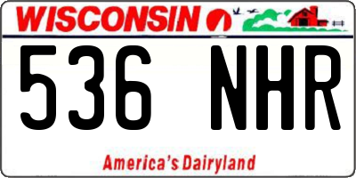 WI license plate 536NHR