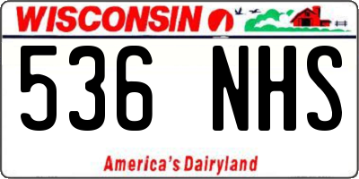 WI license plate 536NHS