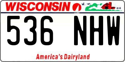 WI license plate 536NHW