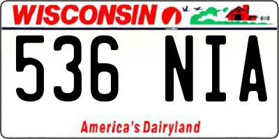 WI license plate 536NIA