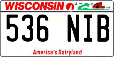 WI license plate 536NIB