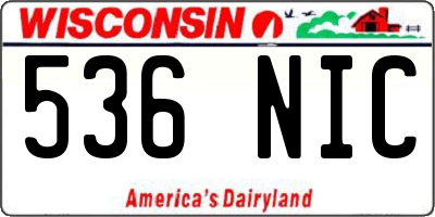 WI license plate 536NIC