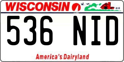 WI license plate 536NID