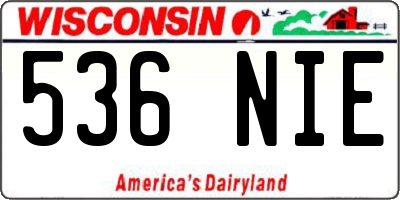 WI license plate 536NIE