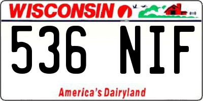 WI license plate 536NIF