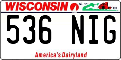 WI license plate 536NIG