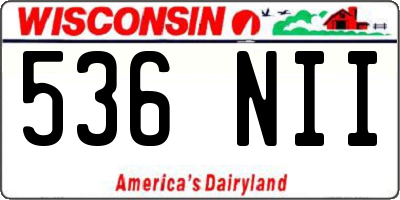 WI license plate 536NII