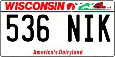 WI license plate 536NIK