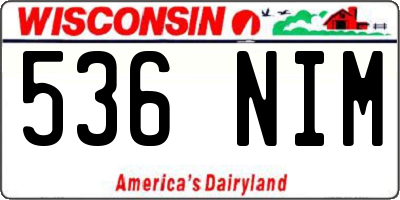 WI license plate 536NIM