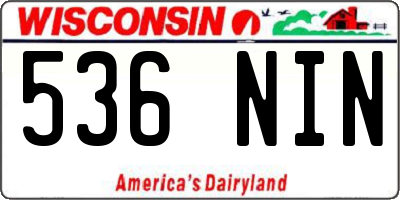 WI license plate 536NIN