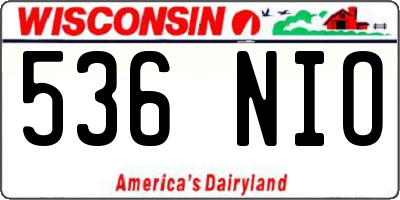 WI license plate 536NIO