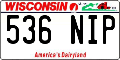 WI license plate 536NIP