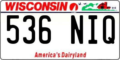 WI license plate 536NIQ
