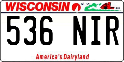 WI license plate 536NIR