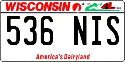 WI license plate 536NIS