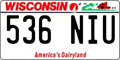 WI license plate 536NIU