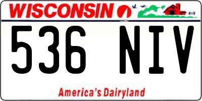 WI license plate 536NIV