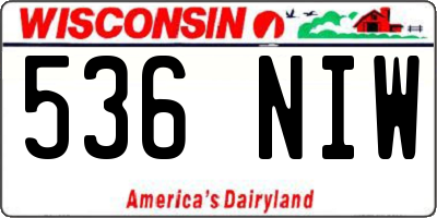 WI license plate 536NIW