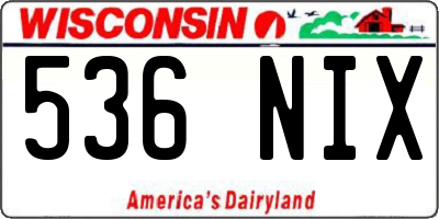 WI license plate 536NIX