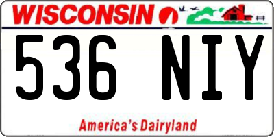 WI license plate 536NIY